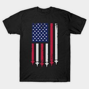 US Flag Airplane Patriotic American Pilot T-Shirt